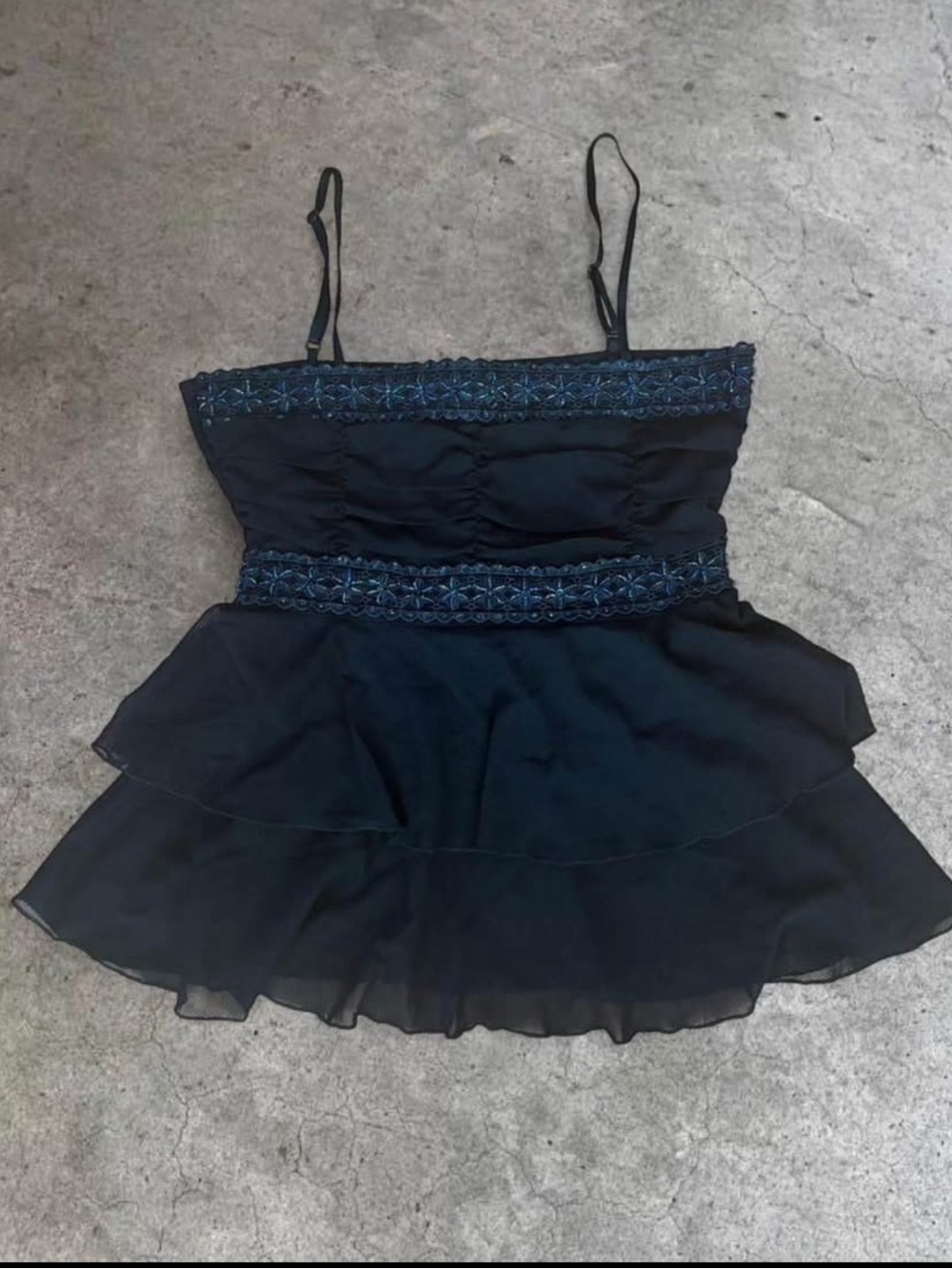 NIKA Black Embellished Lace Camisole